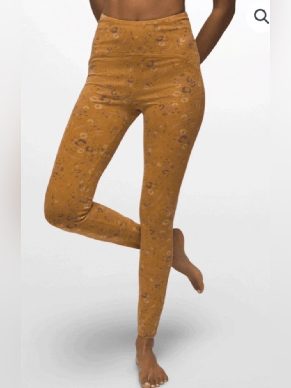 Prana Bohemia Hill Leggings Mustard Floral Size Medium